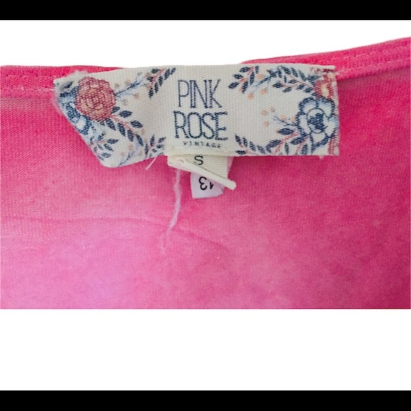 PINK ROSE Vintage Tie-Dye/Ombré Tank/Top With Knotted Tie Front Pink Size Small - Picture 9 of 10